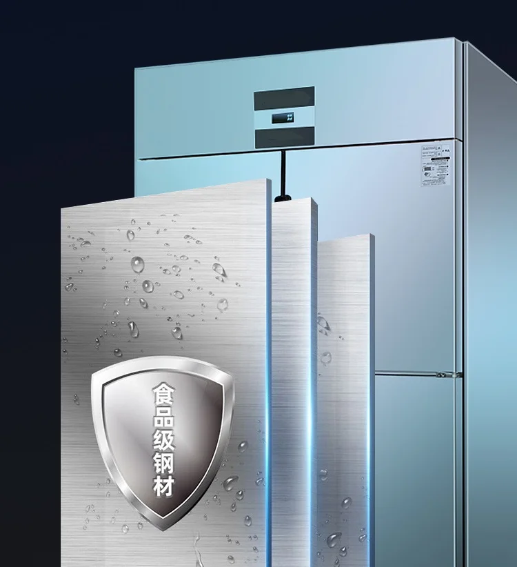 1000L Commercial Refrigerator Freezer - 4-Door Stainless Steel Vertical Unit (Energy Saving Hotel/Restaurant Kitchen Equipment）