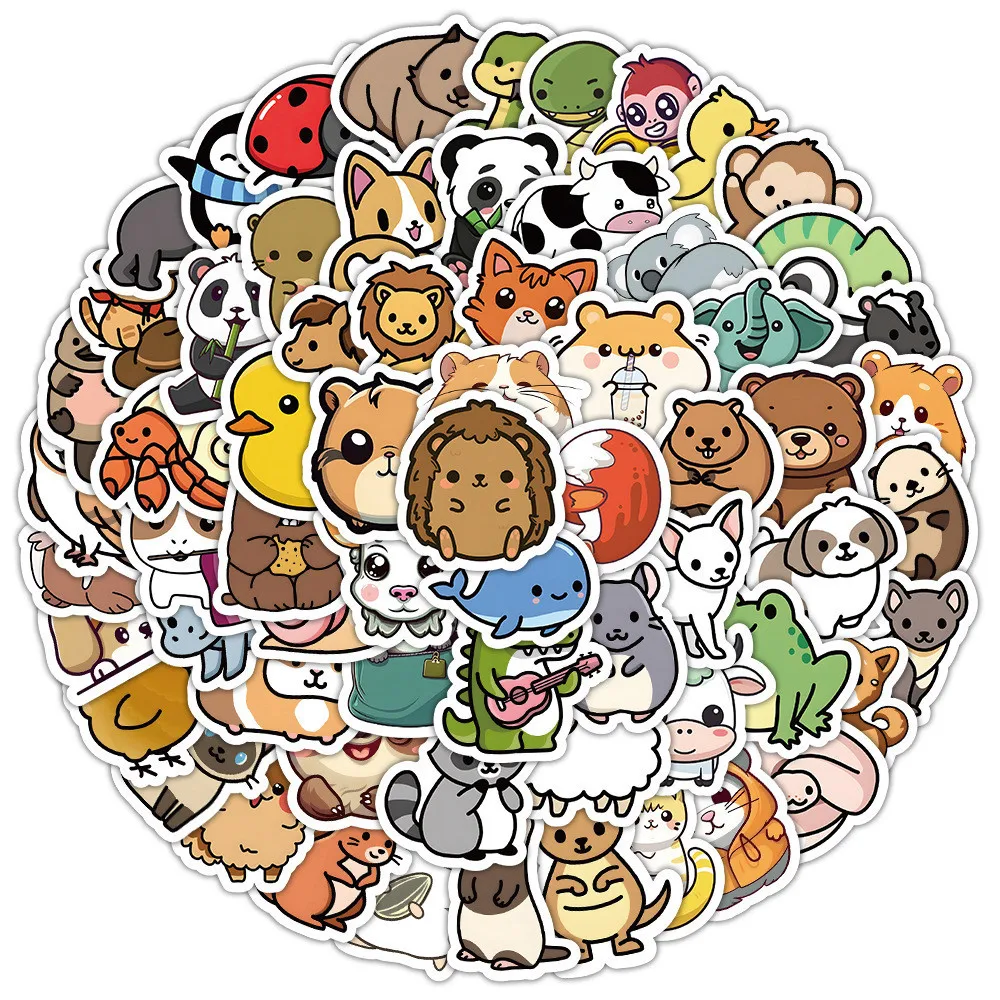 100PCS Cartoon Puzzle Cute Animal Graffiti Stickers for Helmet Bicycle Hand Account Pencil Case Decals LanLanStickersWorld