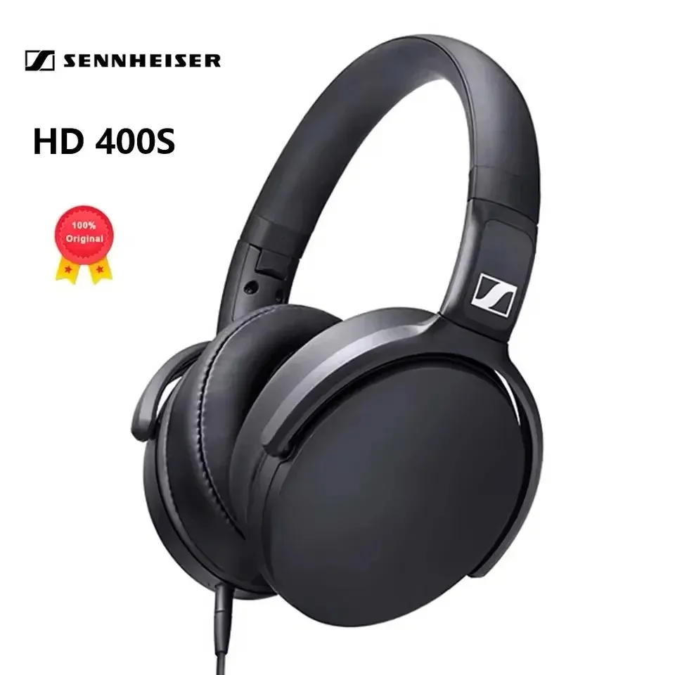 الأصلي Sennheiser HD 400S عميق باس عزل الصوت سماعات سماعات سماعات ستيريو الموسيقى للطي سماعة رأس رياضية