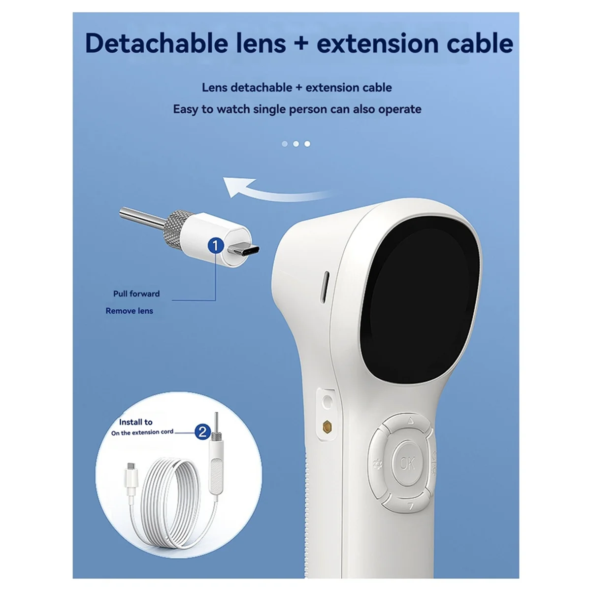 Neues SA160 Digitales Otoskop 1,45 Zoll IPS 720p HD Intelligente visuelle Ohrkamera, Otoskopkamera, Werkzeug zum Entfernen von Ohrenschmalz