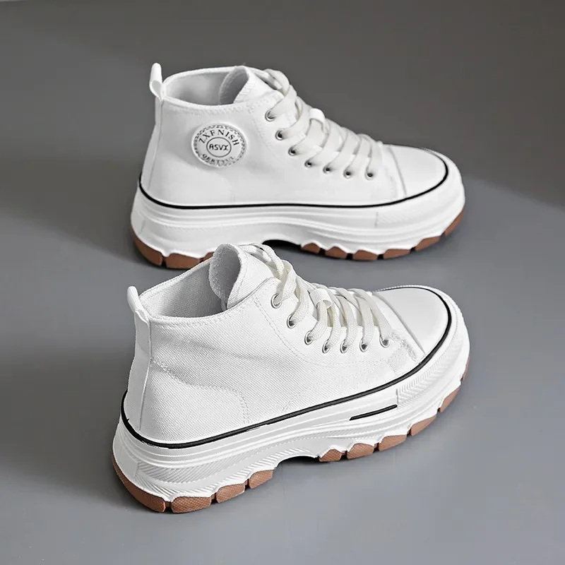 New Autumn Classic Sports Sneakers Comfortable Thick-soled Non-slip Women's Shoes Lace-up High-top Vulcanized Zapatos De Mujer image 4