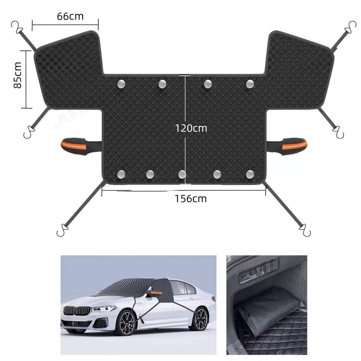 Couverture anti-gel pour pare-brise, tissu Oxford imperméable, protection contre le gel, couverture de pare-brise d'hiver pour voiture, SUV, camion, pick-up