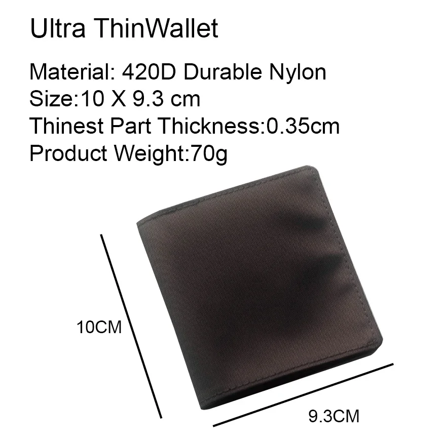 Super Thin Minimalist Slim Nylon Wallet Men Women Slimline Ultra Mini Small Male Female Zipper Coin Purse Compact Money Bag