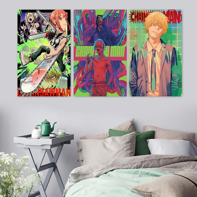 Classic Japanese Anime New HD Posters Chainsaw Man Canvas Painting Bar Room Manga Decoration Painting Art Esports Room