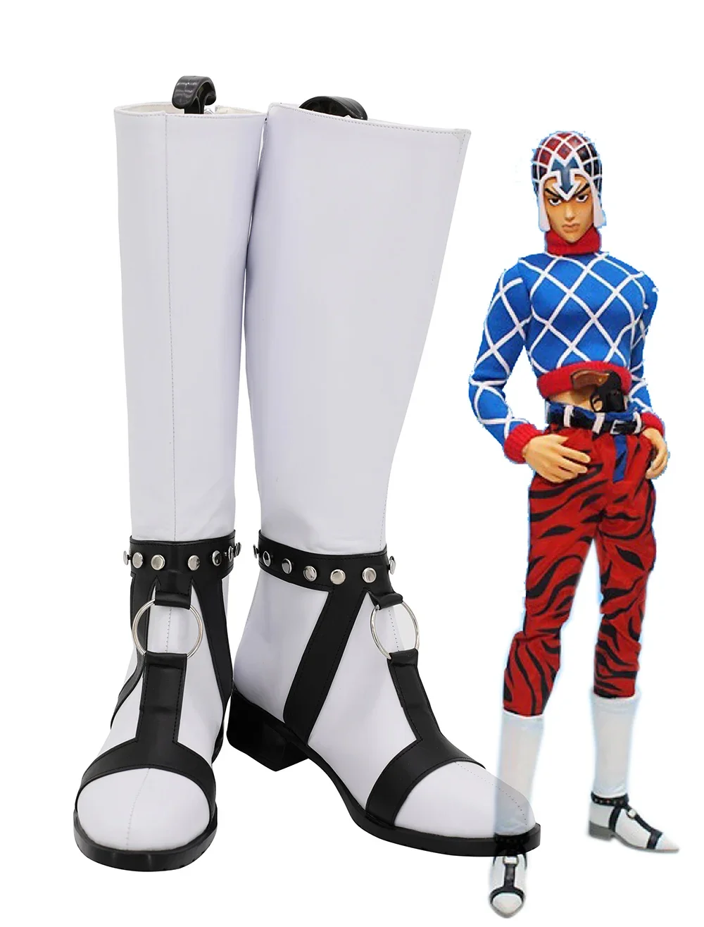 

JoJo's Bizarre Adventure Guido Mista Cosplay Boots White Shoes Custom Made Any Size for Boys and Girls