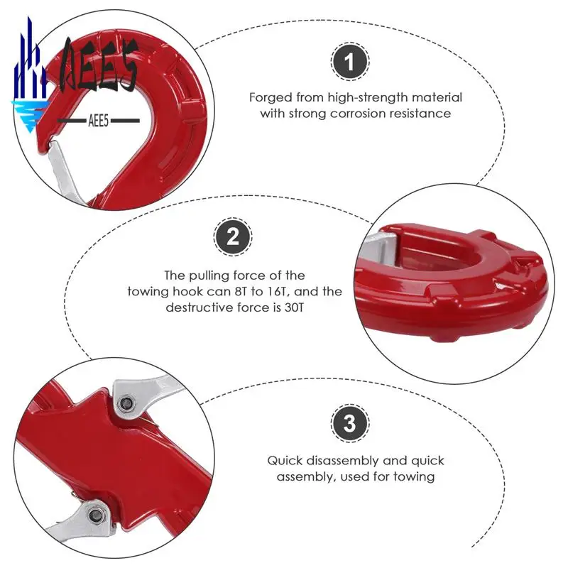 

AEE5-S-Shape Quick Rescue Shackle Trailer Winch Hook Car JK Offroad Towing Recovery Kits 4X4 Auto Winch Trailer Shackle