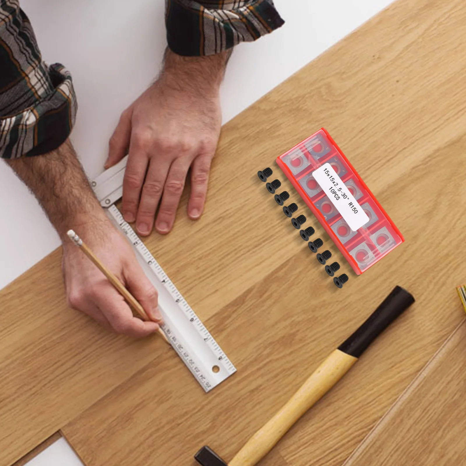 

Carbide Blade Inserts 15x15mm for Woodworking Tools 4 Edges and 30 Degree Bevel for Enhanced Cutting Efficiency