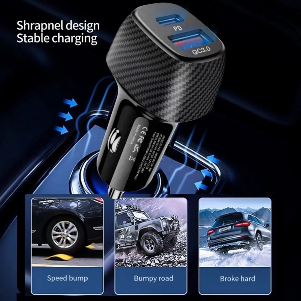 

PD 30W USB C Car Charger PD3.0 Type C Fast Charging Mini Car Phone Charger Adapter for iPhone Xiaomi Samsung Huawei 12V/30V Auto