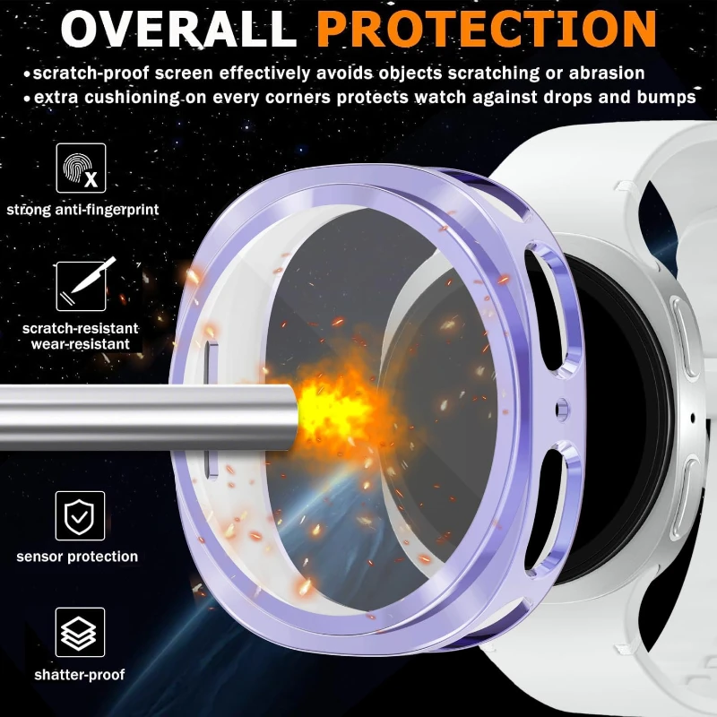 Soft TPU Case+Film For Samsung Galaxy Watch 8 44mm 40mm Accessories Screen protector All-Around cover on Samsung Watch 8 40mm image 4