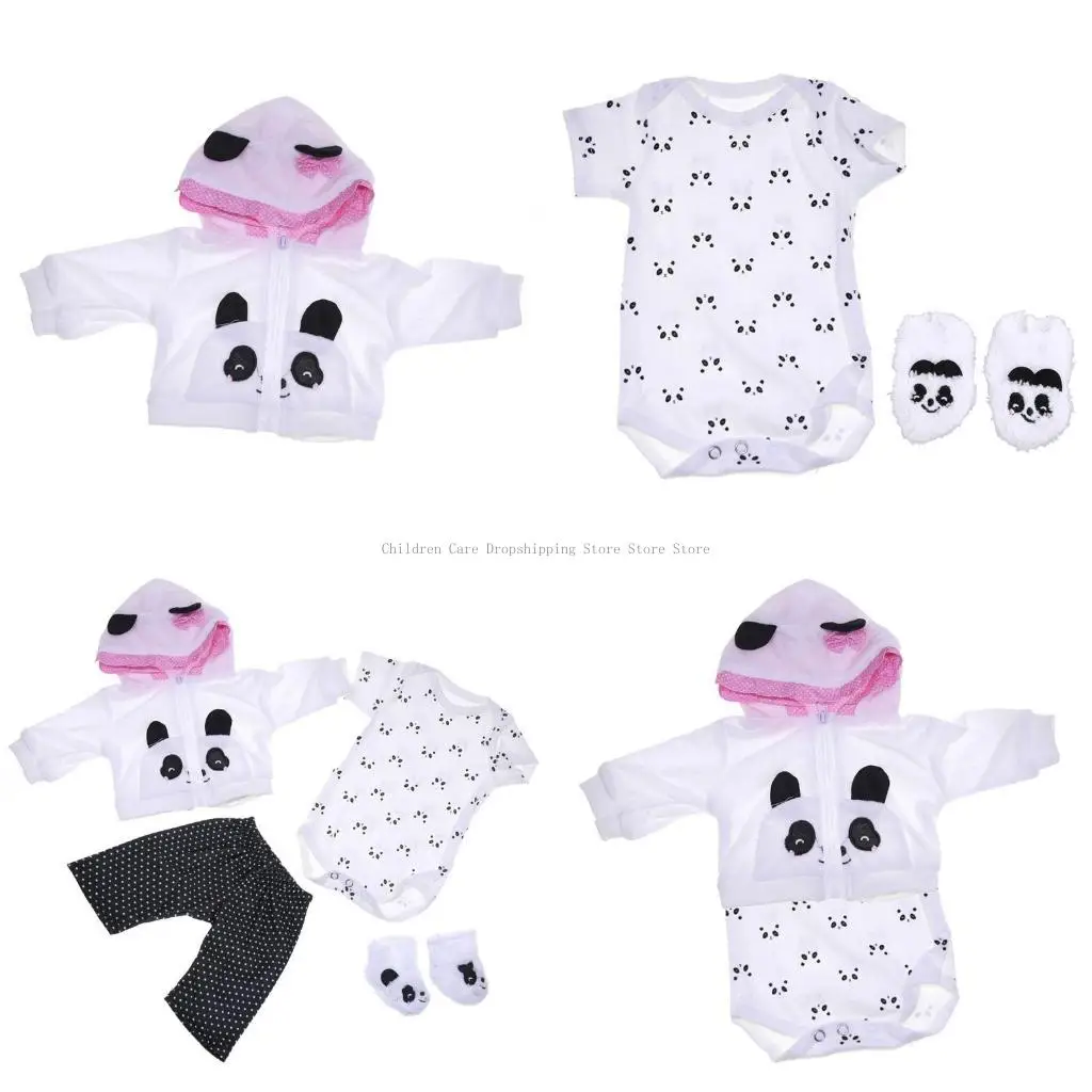 

Baby Toy Clothes for 17-18 inch for Doll Girl Panda Outfit Accessories 4pcs Matching Clothes