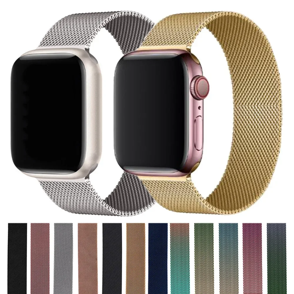 ミラネーゼループストラップ Apple Watch バンド 44mm 45mm 40mm-41mm 46mm-42mm 44mm Ultra 2 49mm コレア ブレスレット シリーズ 10 9 SE 8 7 6 5対応