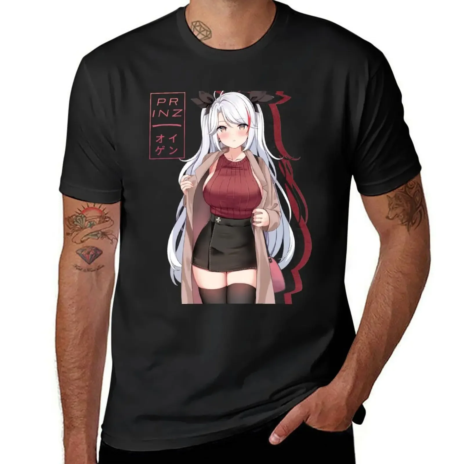 Azur Lane Prinz eugen T-Shirt Blouse summer tops for a boy men tshirt