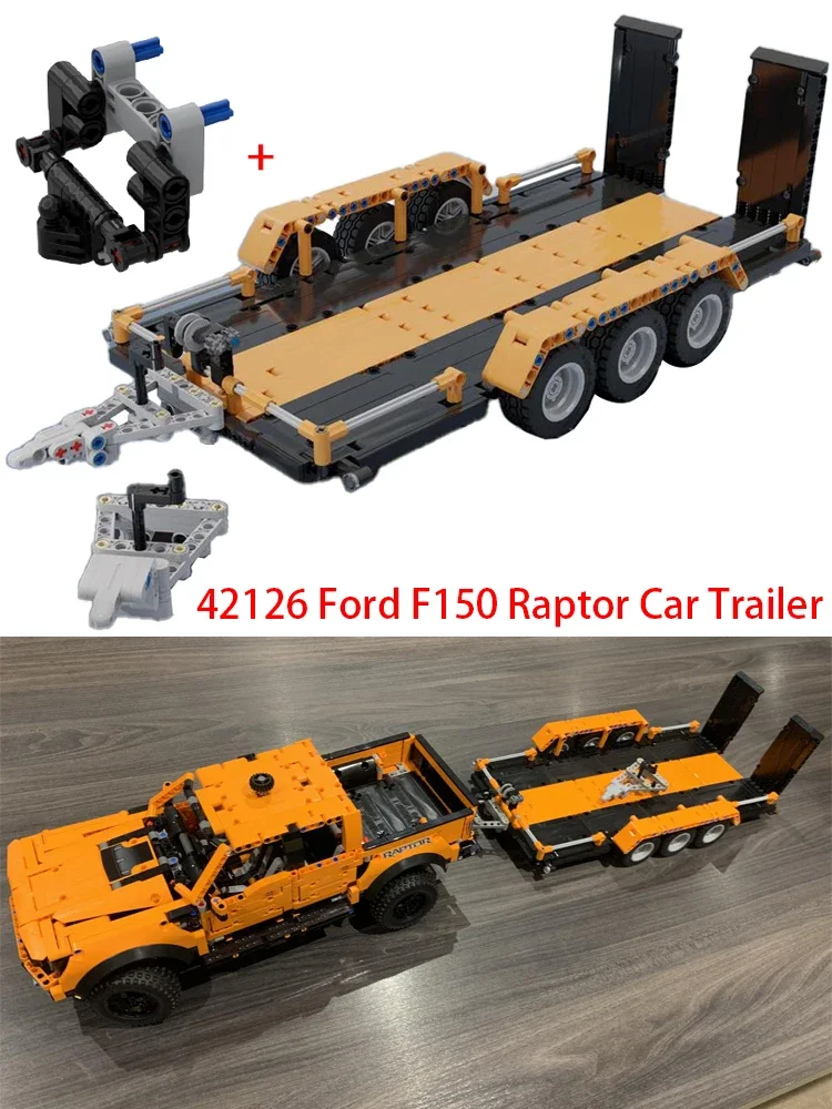 MOC 42126 F150 Raptor Auto Trailer Technische Sleepwagens Model bouwstenen Educatief Kinderen Monteren Bakstenen Speelgoed Kerstcadeau - afbeelding 2