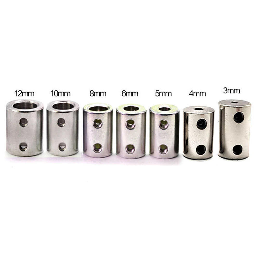 1Pcs 45# Steel 3/4/5/6/6.35/7/8/10/12mm Rigid Shaft Coupling Coupler Motor Transmission Connector Sleeve DIY Motor Parts