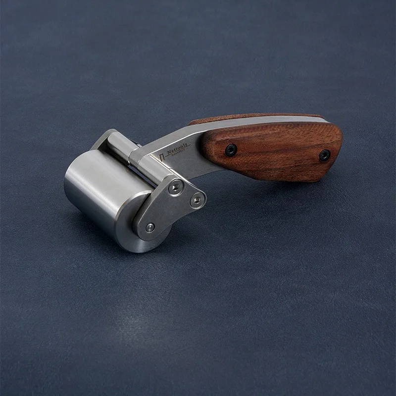 Leather Press Edge Roller Quilting Seam Wooden Handle Leathercraft Rolling Tool for Sewing DIY Craft