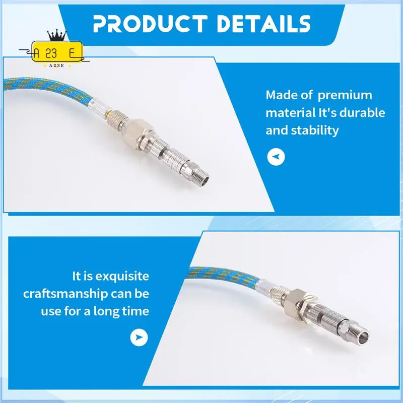 A23E-Airbrush Adapter Set, Quick Release Airbrush Adapter Kit, Nylon Braided Air Hose, For Air Compressor And Airbrush Hose