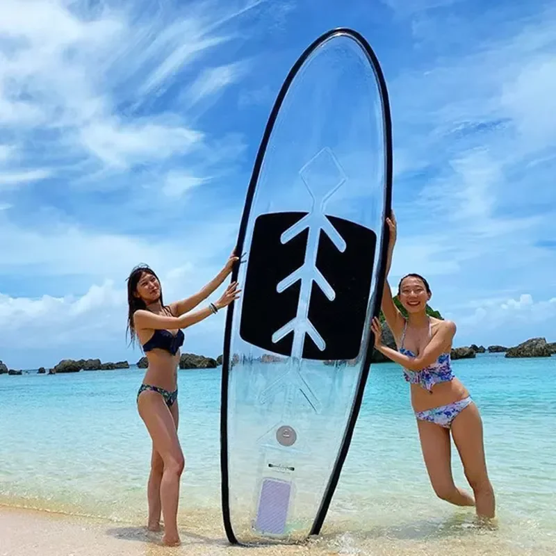 Favorite 2025 New Trendy Inflatable Transparent Board Paddle Board Aluminum Paddle for Surfing Unisex Ocean