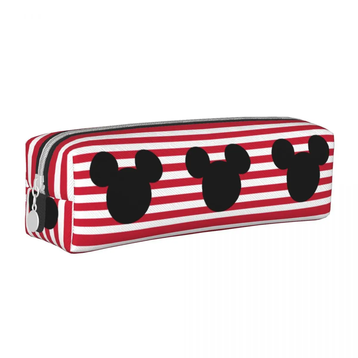 Mickey Head Silhouette Striped Pencil Case Pen Bags Kids Big Capacity School Supplies Gift Pencilcases