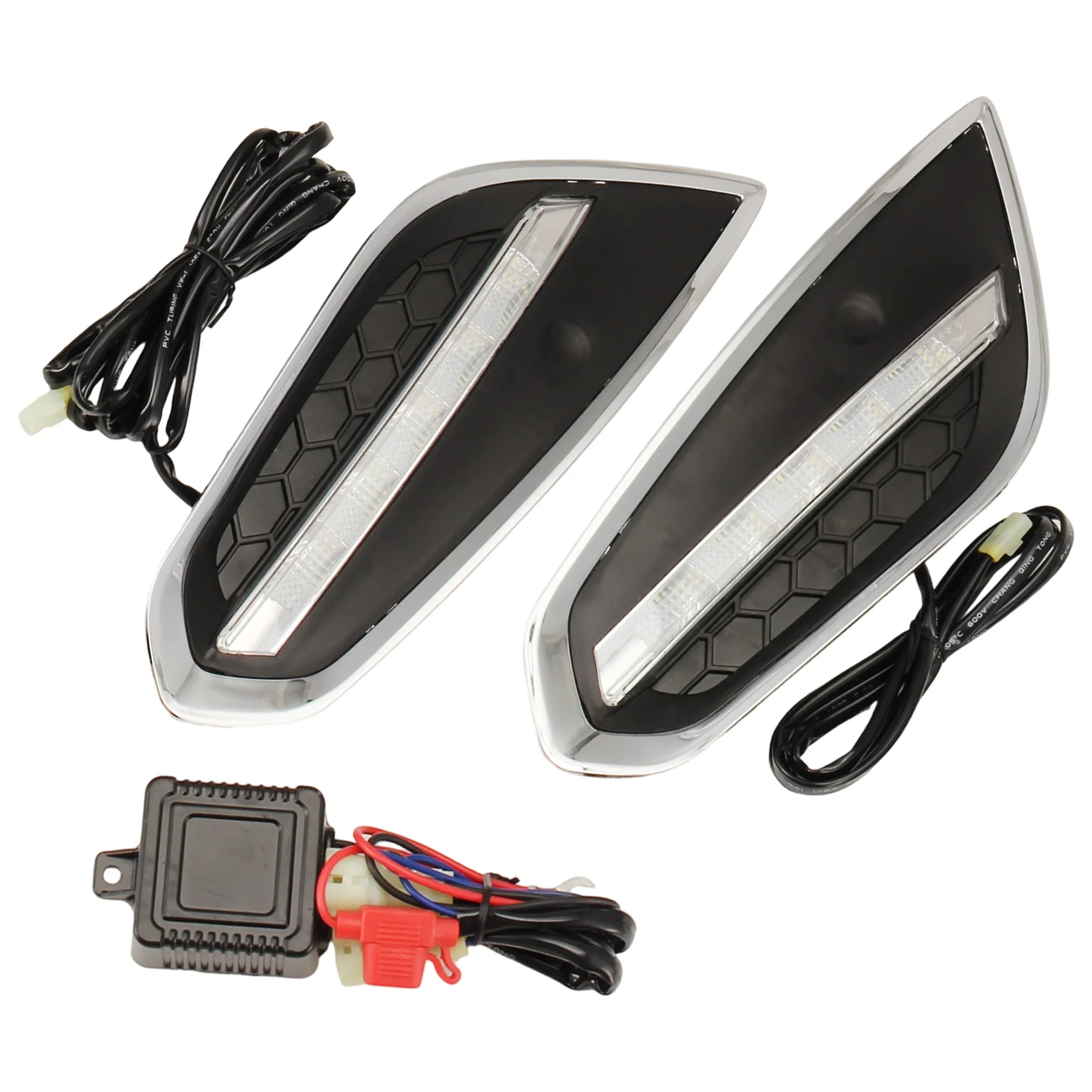 أعلى بيع سيارة DRL LED النهار تشغيل ضوء مصباح الضباب 1 زوج لفولفو S60 2009 2010 2011 2012 2013 ضوء النهار #5