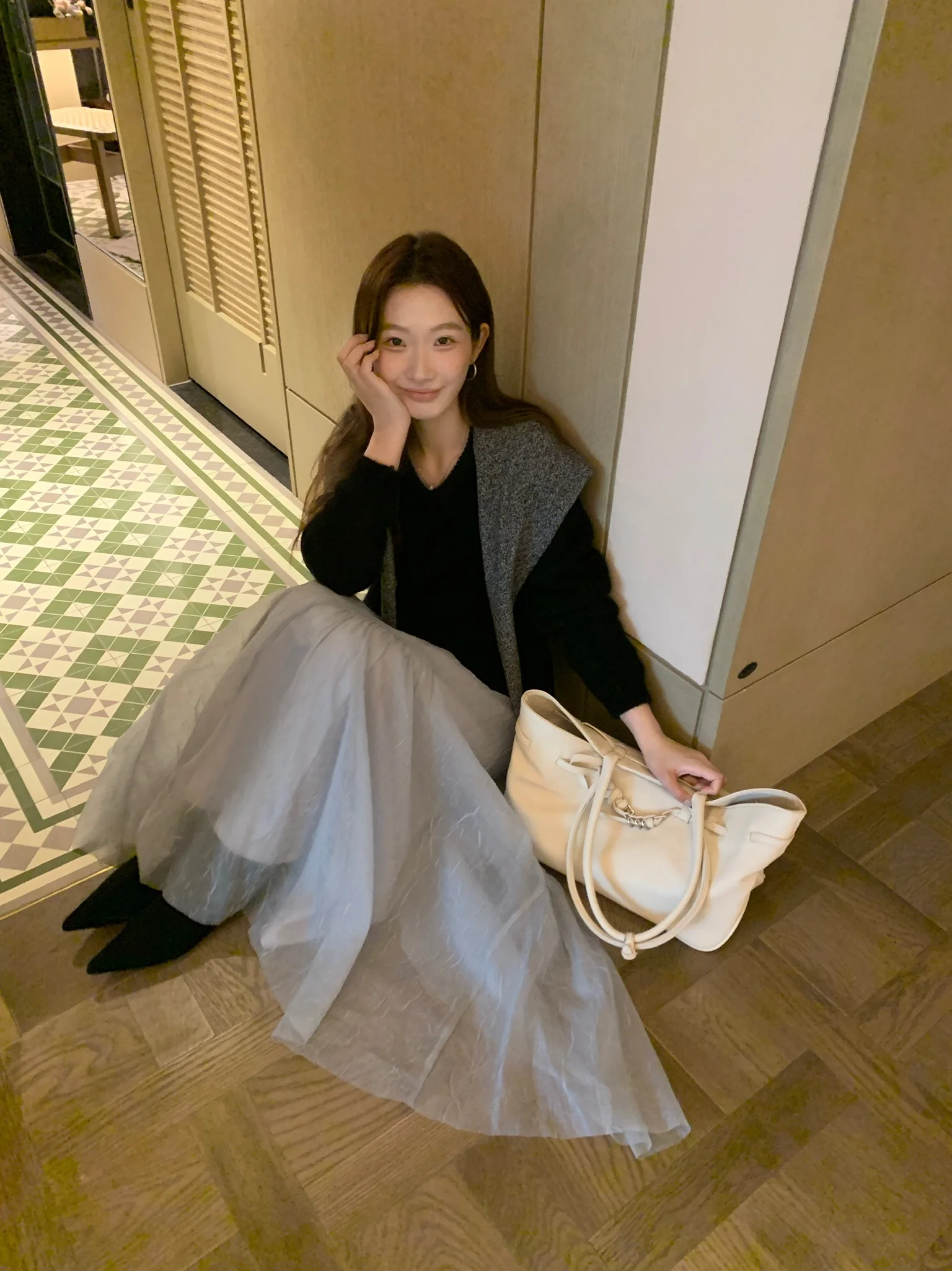 

Soft Cozy round Ne Sweater Knitted Long Sve Loose Fit Autumn Faionable Versatile Meat Concealing Slimming French Sle...