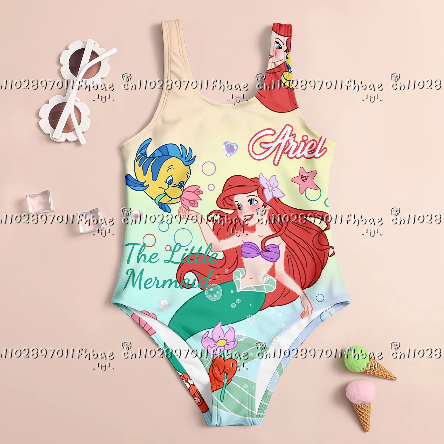 

25-26 Hot Sold New Mermaid Princess Adult Kids Summer Clothe Swimsuit Girls Women One-Piece 3d Print Beach Fashion Clothes