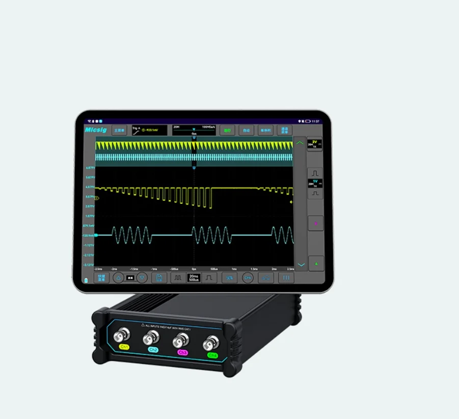 Micsig Oscilloscope VTO Series VTO 2004 200MHz Bandwidth 1GSa/s Sampling Rate 50Mpts Memory Depth 4CH Channels