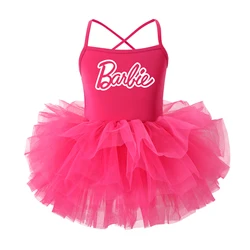 Cartoon Cute Barbie Children Summer Princess Dress Camisole Skirt Kids Girl Ballet Dance Clothing Tutu Skirts One Piece Dresses