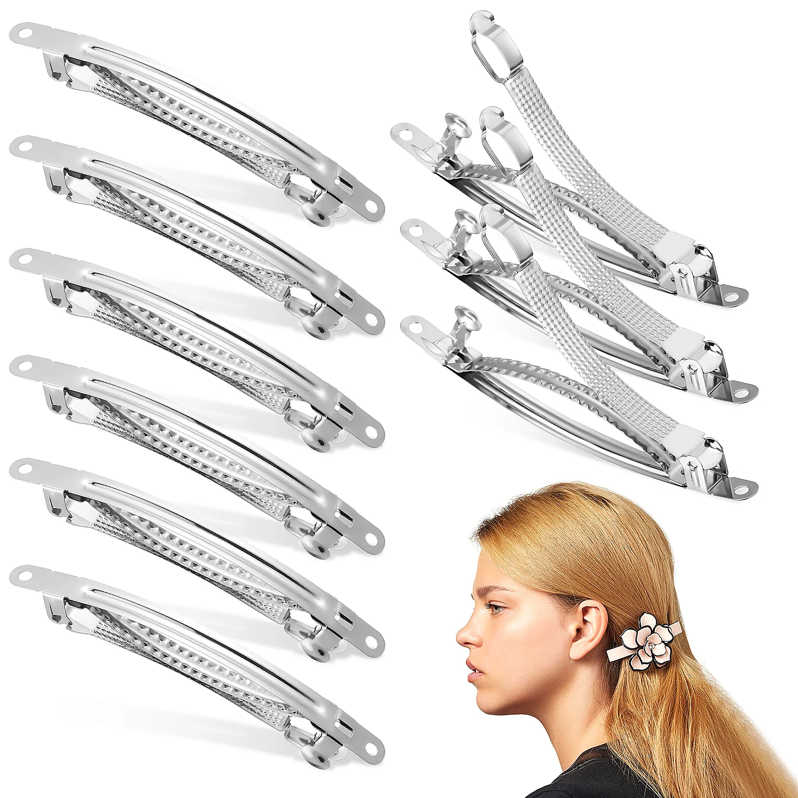 

50 Pcs Jewelry Accessories Sturdy Alloy DIY Craft Hair Clips Barrettes French Clips For Hair French Barrette Women