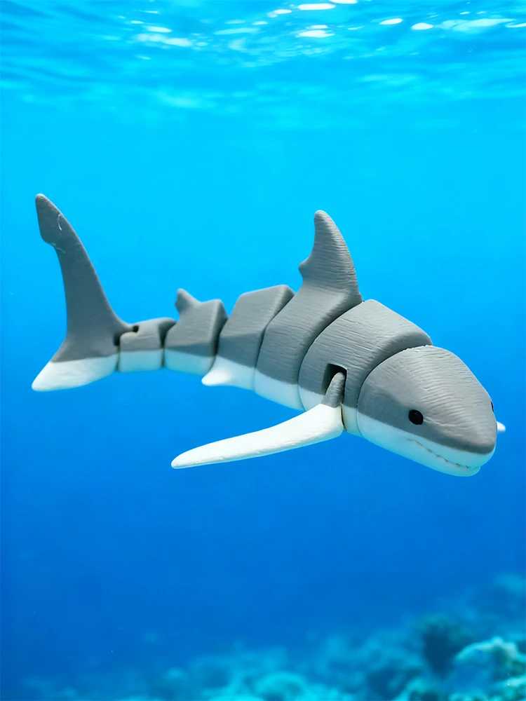 3D Printed Small Animal Joint Flexible Simulation Shark, Killer Whale Ornament Home Decoration Perfect Gift for Friends Family view 6