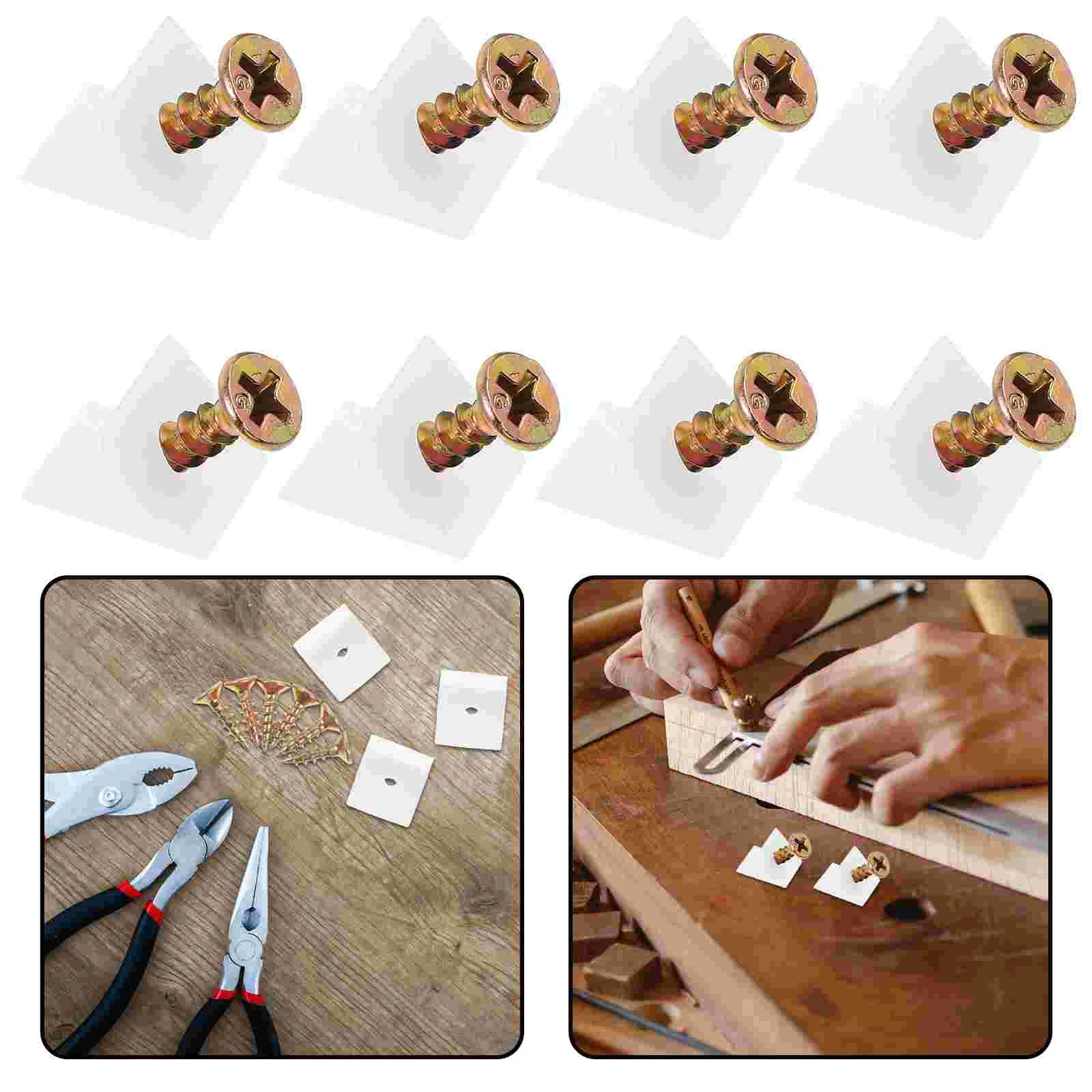 

50 Pcs Cabinet Angle Code Plastic Wedges for Drawer Sagging with Screws Mending Bottom Support Corner Dresser