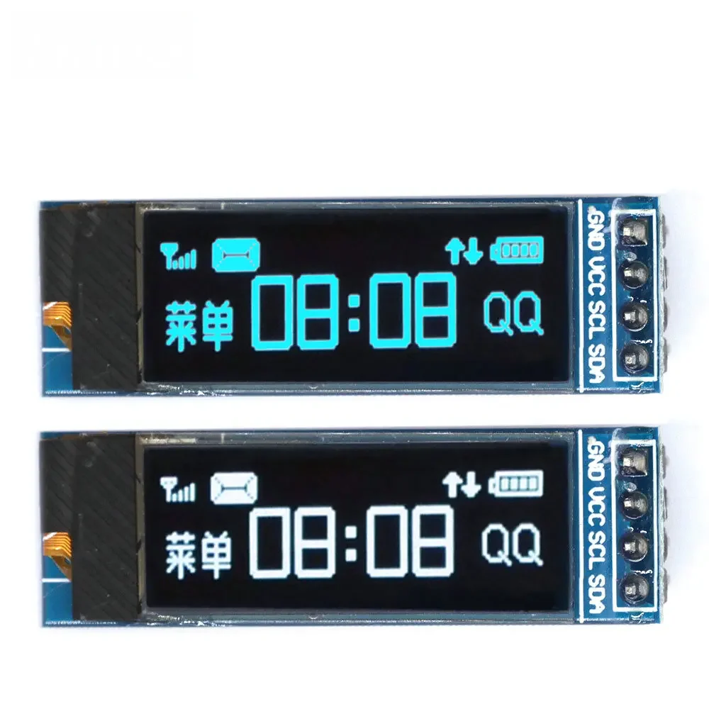 

0.91 Inch 128x32 White OLED Display Module – 0.91" I2C 4-Pin Interface LCD Screen for Arduino/ESP Projects