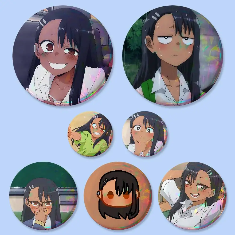 H-Hayase Nagatoro Badges Button Round Creative Pin Brooch Badge Bag Decor Accessories Fans Collect Friends Gifts