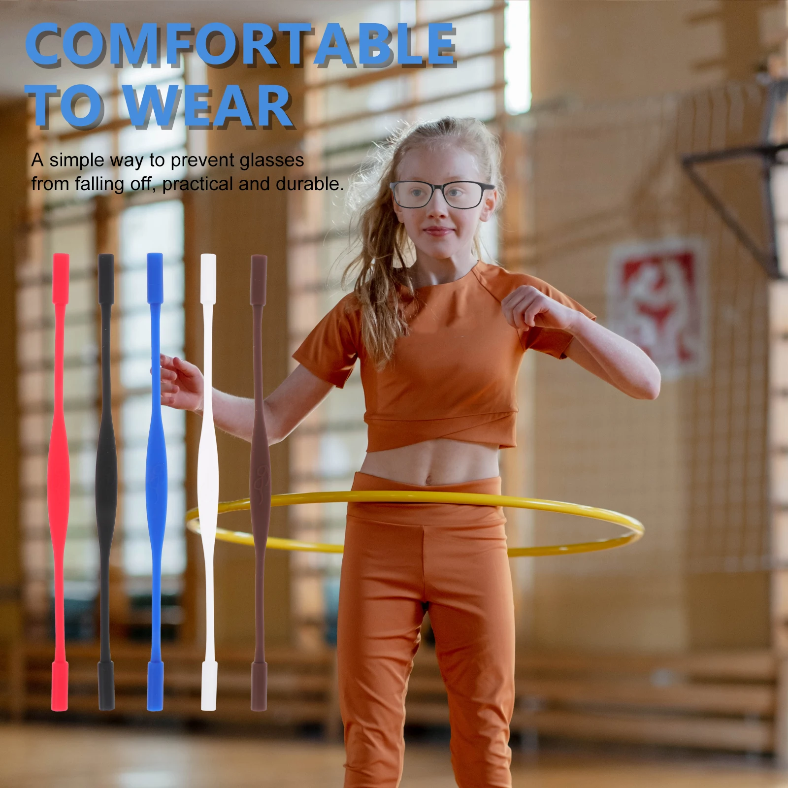 

10 шт., цепочка для очков, детские солнцезащитные упражнения, спортивный фиксированный нескользящий шнур, ремешок для улицы, в помещении, охрана труда