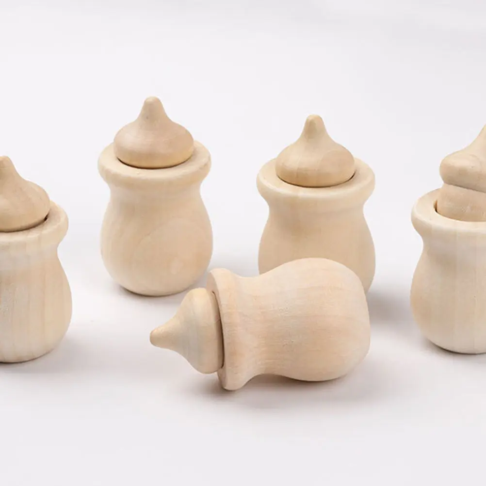 

Wooden Acorn Jars DIY Crafts Unfinished Wood Acorns Kids Painting Toys Home Decor Desktop Wooden Gifts Parent Child Fun Toys