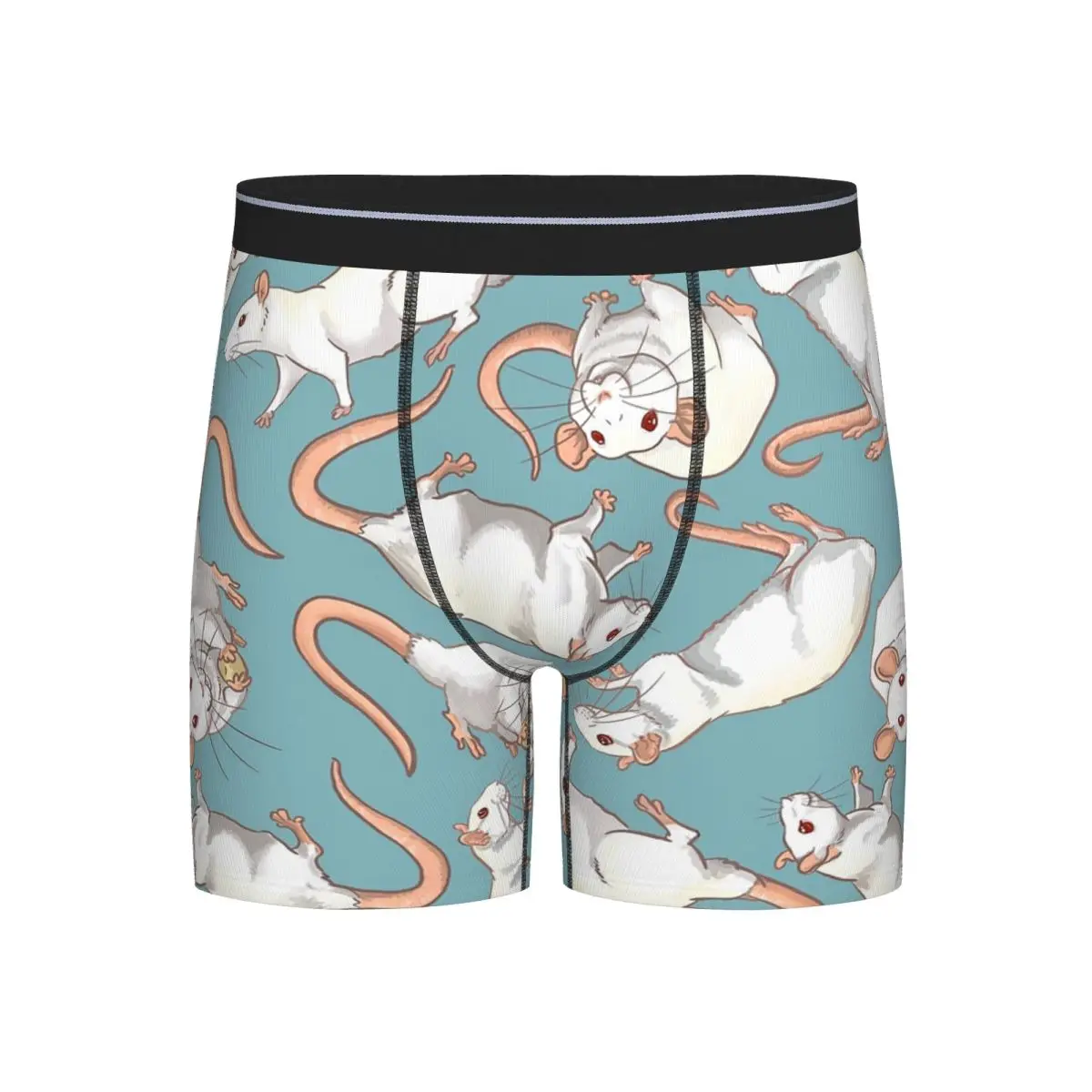 

Long Boxer Underpants Shorts White Rat Lab Rats Albino Rat Panties Male Breathable Underwear for Homme Man Boyfriend Gift