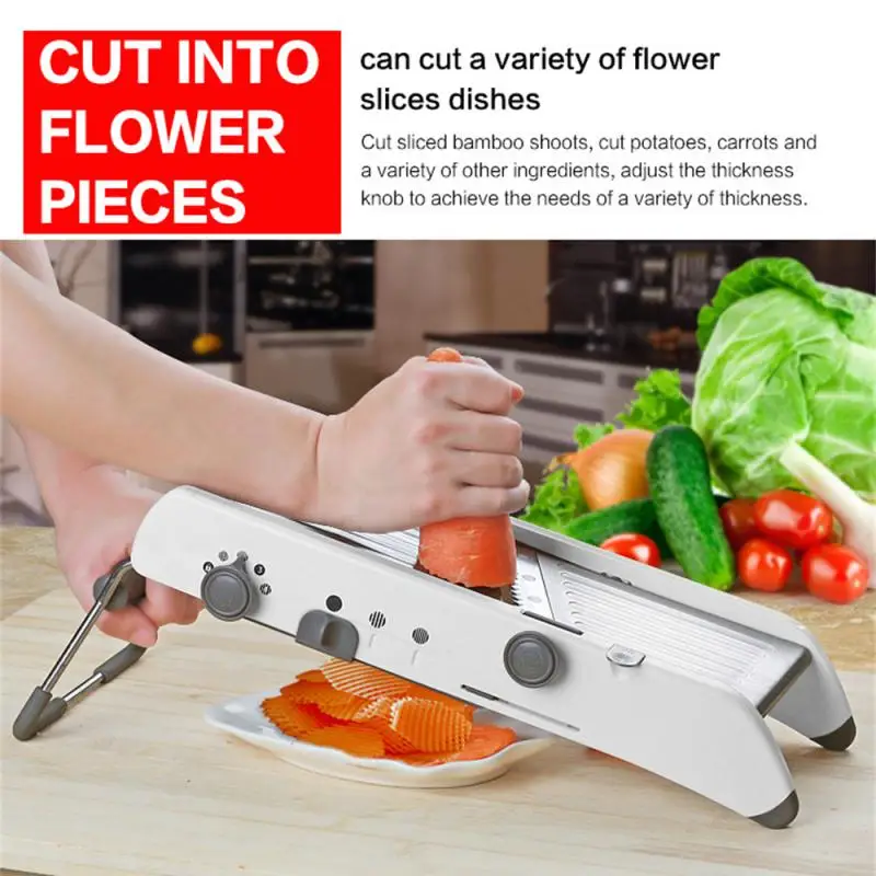 18 Types Adjustable Mandoline Slicer Stainless Steel Vegetable Julienner Grater Onion Potato Slicer Cutter