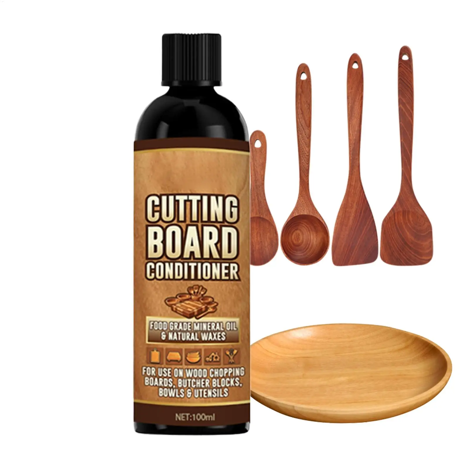 Cutting Board Oil 100ml Food Grade Wood Conditioner Restore Cleaner Mineral Based Nourishing Care for Utensils Kitchen Tool