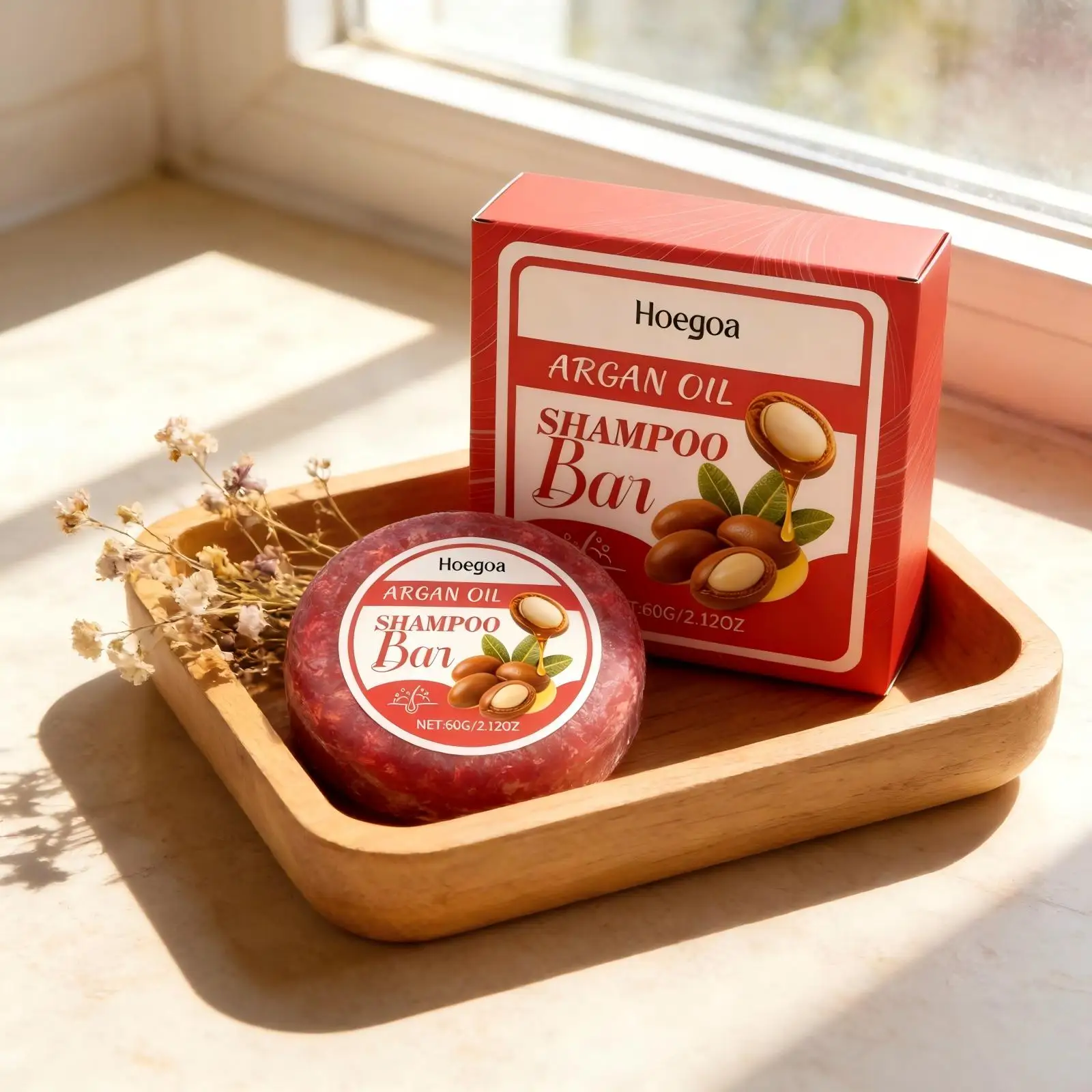 

Hoegoa Argan Oil Shampoo Bar Smooth Hair Strengthener Coconut Oil Volume Hair Thickening Soap Shampoo for Hair Loss Prevention