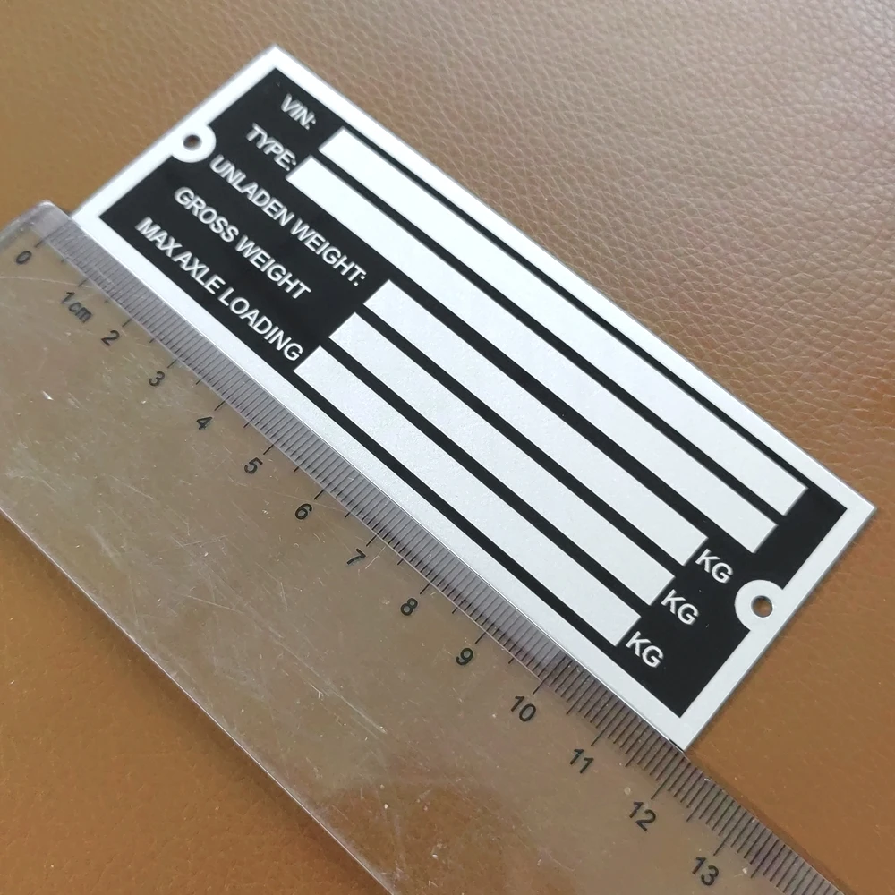 Plaques de châssis en aluminium vierges ou gravées, pièces d\'identification de véhicule, accessoires de camping-car, remorque, voiture, caravane,