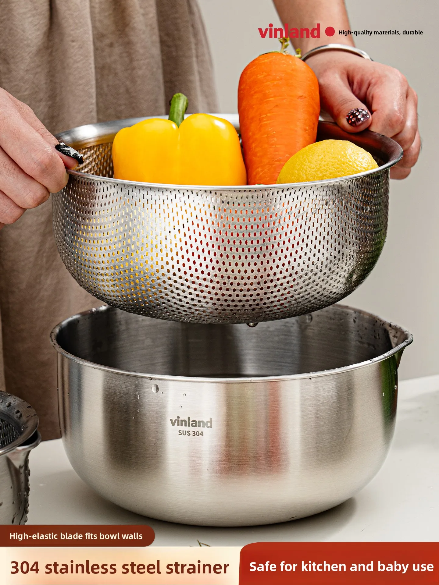 

304 Stainl Steel Drain Basket Food ade Vegetable Waing Basin Rice Waing Drain Tray Kitchen Home Use round ape