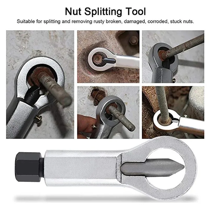 4pcs/1set Heavy-Duty Nuts Splitter Tools Set Nut Breaker Tool Durable Portable Manual Remover Extractor Hand Splitting Tool