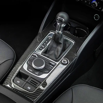 자동차 스타일링 탄소 섬유 스티커, 아우디 A3 8V S3 2014-2019 콘솔 기어 시프트 프레임 장식 트림 스트립, 인테리어 액세서리