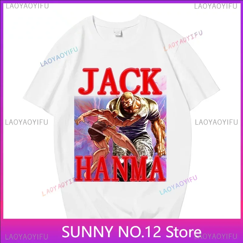 Baki The Grappler Anime T-shirt YUJIRO HANMA Tshirt Summer T-shirts Yujiro Jack Hanma Baki Boxing Manga Tees