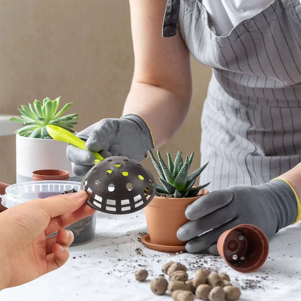 12 قطعة تصفية المياه شبكة وسادة السلطانية شكل ل اناء للزهور شاشة الصرف منع تسرب التربة شبكة بلاستيكية زارع الملحقات #6