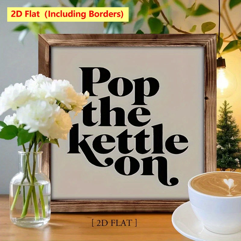 2D Flat 1pcs Retro Wooden Wall-Mounted Plaque with 