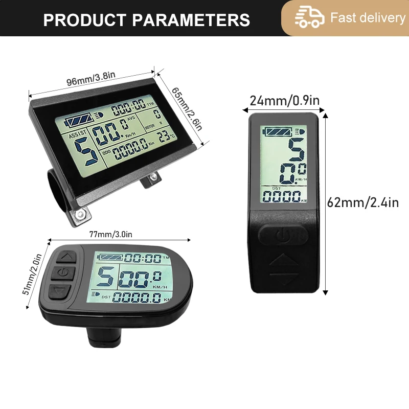 Electric Bike Display KT LCD3 LCD4 LCD5 LCD7U LCD7U LCD8H LCD9R 24V36V48V 72V Electric Bicycle Accessories