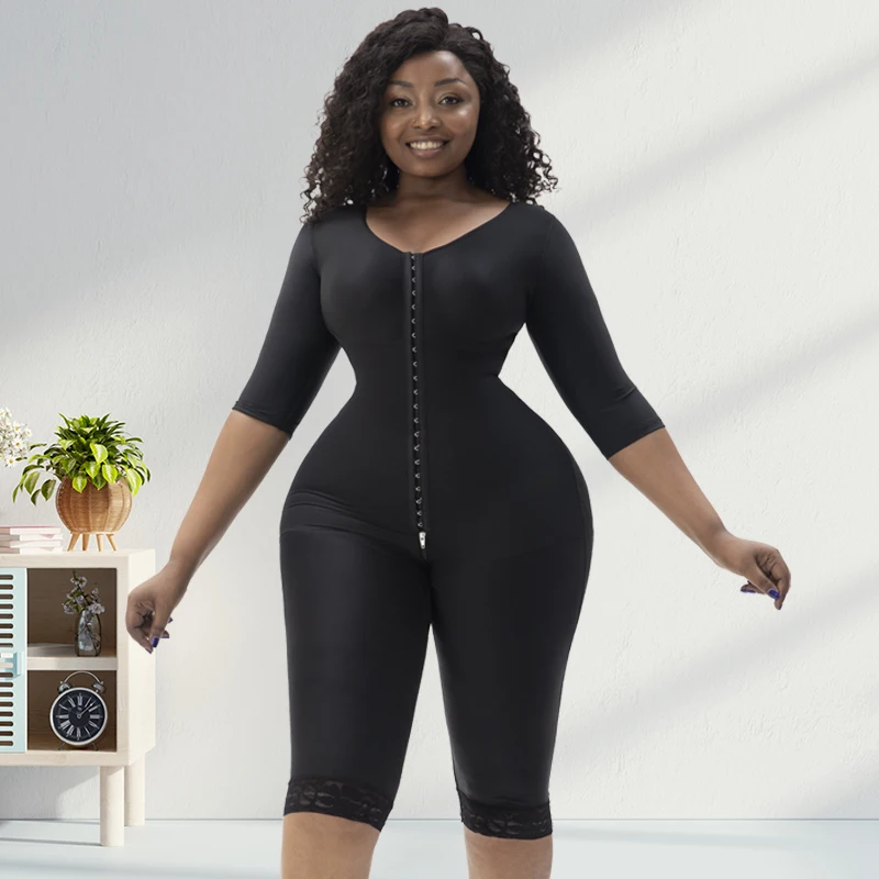 360° Full Body Lipo Post-op Recovery Shapewear Bodysuit Thigh And Arm Trainer Butt Lifter Tummy Control Body Shaper With Bra