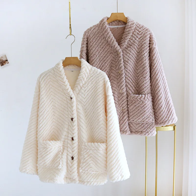 

Женские пижамы из кораллового флиса, осень-зима, теплая утепленная фланелевая подкладка на флисовой подкладке, удобная домашняя одежда, уютная ночная рубашка