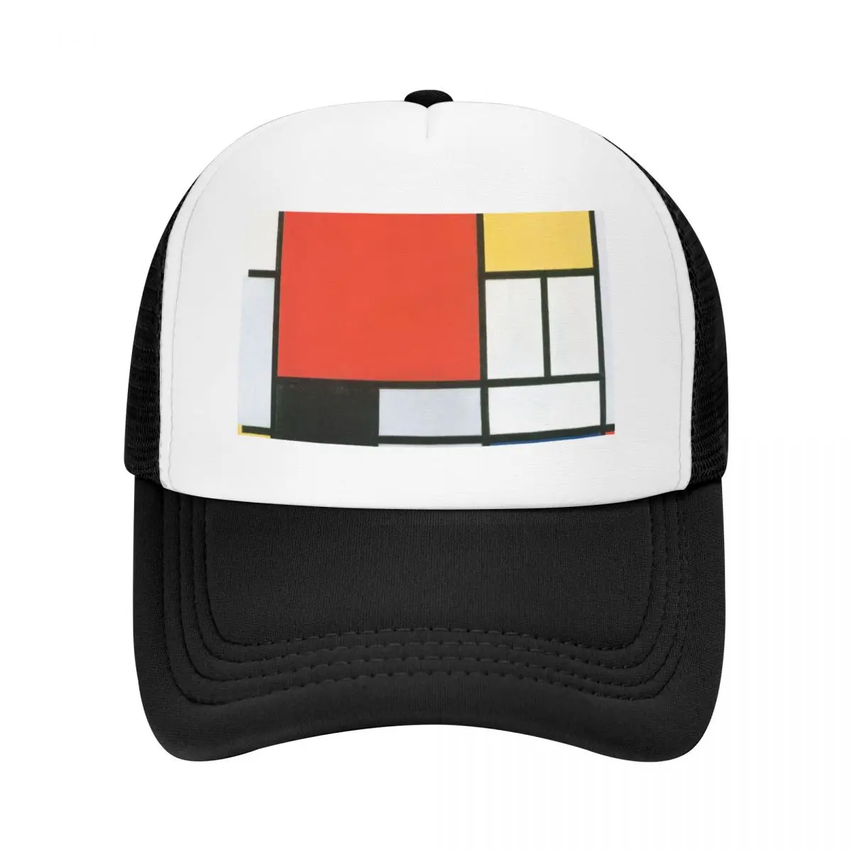 بيت موندريان، تكوين باللون الأحمر والأصفر والأزرق والأسود قبعة بيسبول أنيمي قبعة موضة الشاطئ Sunhat قبعات رجالية نسائية