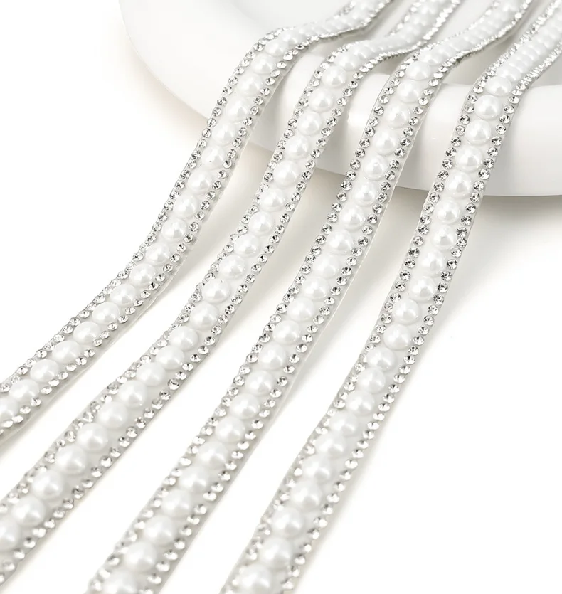 10 Yards Strassbänder, selbstklebend, glitzernd, Kristall, Diamant, DIY, Kunst, Auto, Hochzeit, Party, Festlichkeit, Geschenk, Dekoration, Perlenrolle – Detail 4